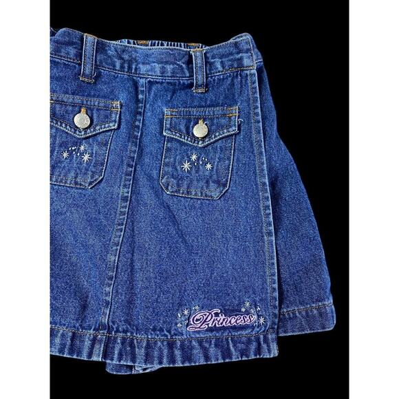 Vintage Disney Store Girls Skort Skirt Jean Denim PRINCESS Size 4 5 Y2K 2000s - Picture 3 of 8